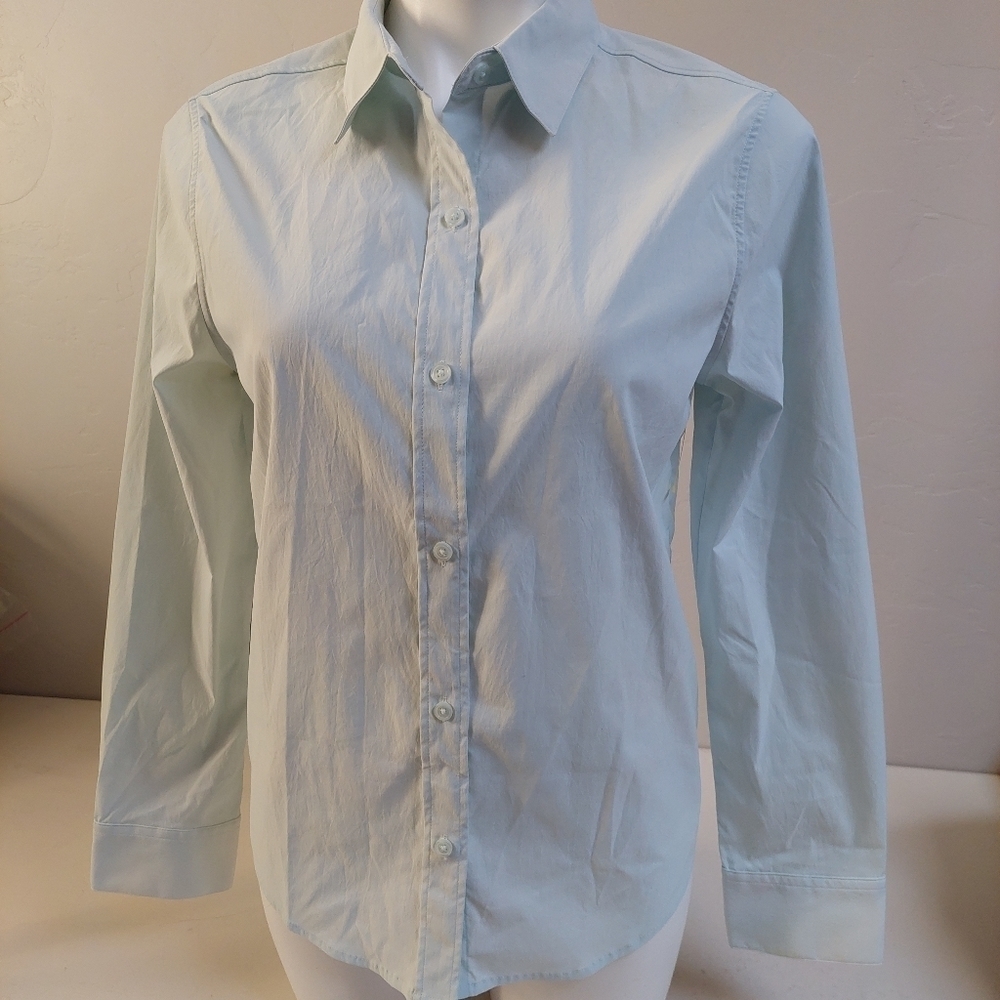 Athleta Light Green‎ Midtown Shirt Size S Midtown Breathable Easy Stretch